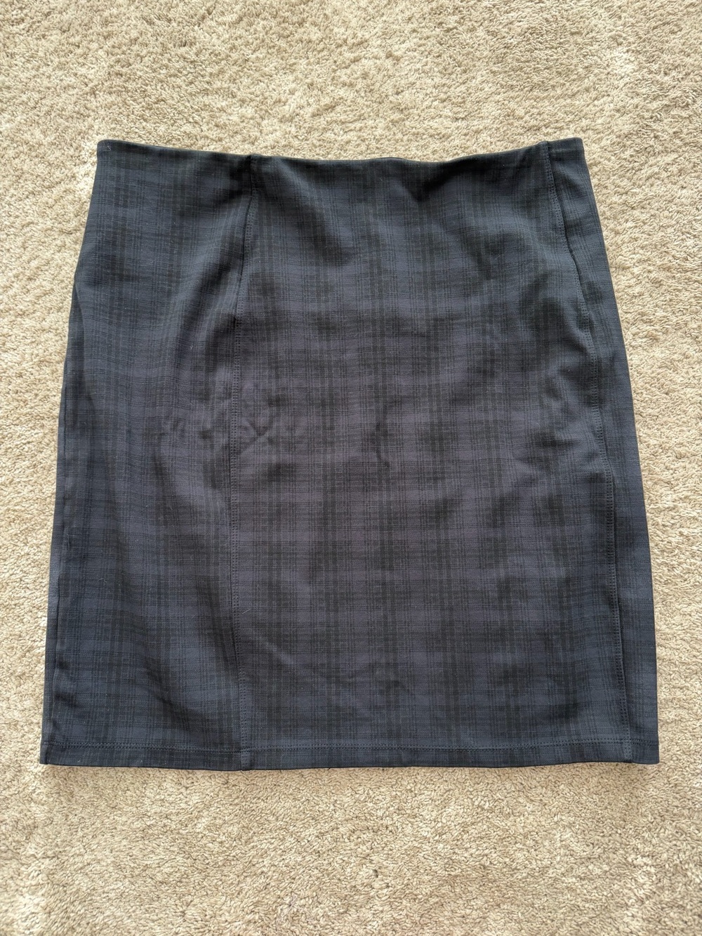 Liverpool Black Plaid Midi Skirt